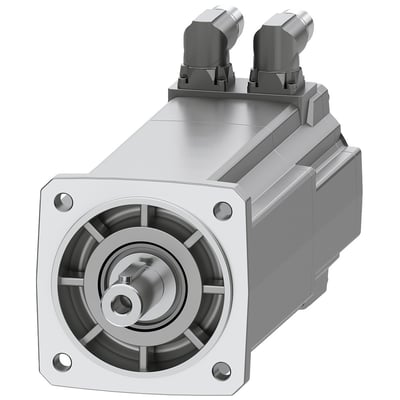 Siemens SIMOTICS S-1FK2 CT servomotor med 6 Nm moment og tilslutninger på toppen på hvid baggrund.