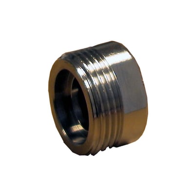 Hanestrom overgang i bronze med udvendig 3/4" og indvendig 1/2" gevind, vist isoleret på hvid baggrund.