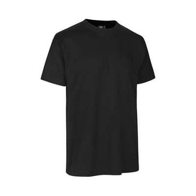 ID Identity T-shirt Pro i sort, størrelse S, fremstillet af ekstra slidstærkt materiale med fire-lags halsrib for øget komfort og holdbarhed.