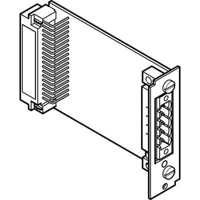 Festo Interface CAMC-DN, et printkort med rækker af stik på den ene side og en klemme på den anden side, egnet til motorstyring.