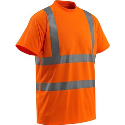 Mascot Townsville Hi-Vis T-shirt i størrelse 4XL i klar rød med refleksstriber på bryst, ryg og ærmer.
