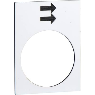 Schneider Electric hængetryk med symbolskilt, vist med to sorte pile opad for hurtig bevægelse.