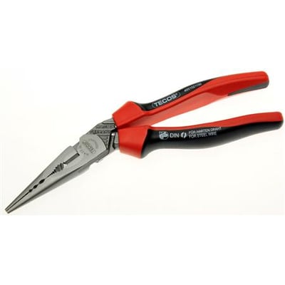 Wareco spidstang EVO 220 mm med røde og sorte ergonomiske greb, riflede kæber og induktionshærdet skær.