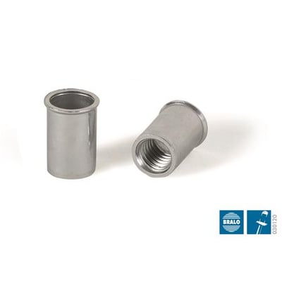 Bralo gevindnitte i stål, M5 x 11,5 mm, med undersænket hoved, vist som to enheder på en hvid baggrund.