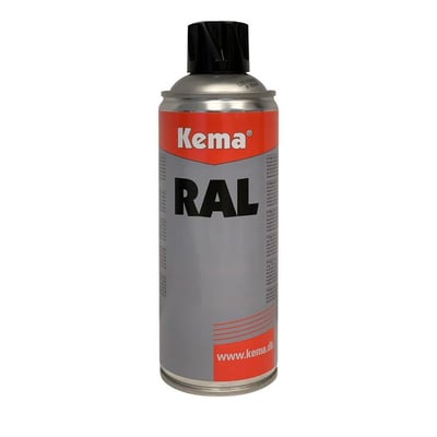 Kema spraydåse i dyb sort RAL9005, 400 ml, med tydelig mærkning af brand og farvekode.