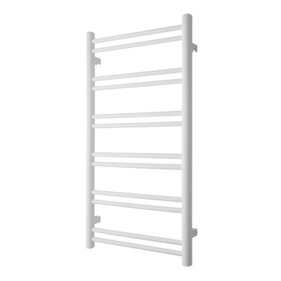 TVS Duo håndklædetørrer 920x500 mm i mat hvid RAL 3001, med 12 vandrette rør og en 470 mm center afstand.