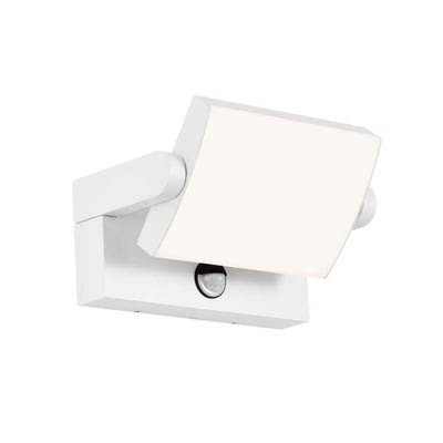 V-TAC 17W LED væglampe med sensor, 4000K neutral hvid, i hvid aluminium med justerbart lampehoved.