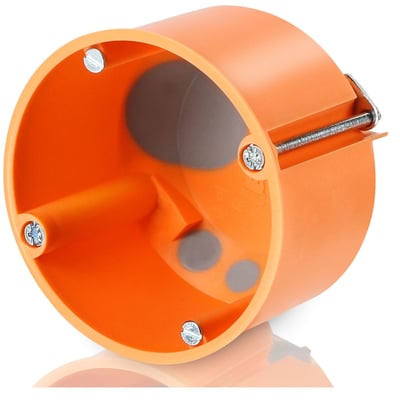 Vindtæt F-Tronic forfradåse, Ø68 mm, set fra siden, med tydelige membranåbninger og indvendige markeringer.