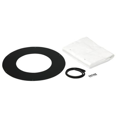 Metalbestos Wood loftkrave i sort stål til 150mm rør, 0-10 grader, med isoleringsmåtte og gummipakning.