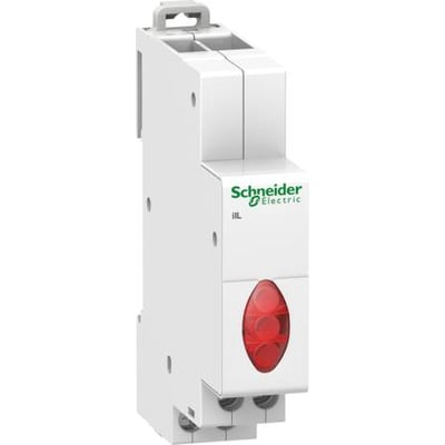 Schneider Electric iIL signallampe med tre røde LED-lys, type A9E18327, 18mm bred, designet til 400VAC.