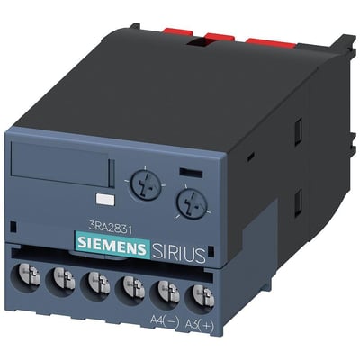 Siemens SIRIUS 3RA2831 elektronisk tidsrelæ med ON-forsinkelse, skrueterminaler og tidsindstilling på 0,05-100 sekunder.