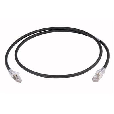 CommScope KAT6A S/FTP PiMF-patchkabel på 3,25 meter, oprullet med stik i begge ender; kablet fremstår mørkt.
