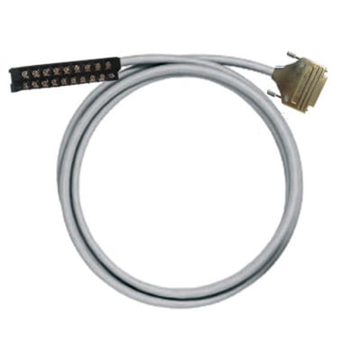 Weidmüller PLC-wire til analoge signaler med gråt kabel, 25-polet stik og stikforbindelser, 4 meter.