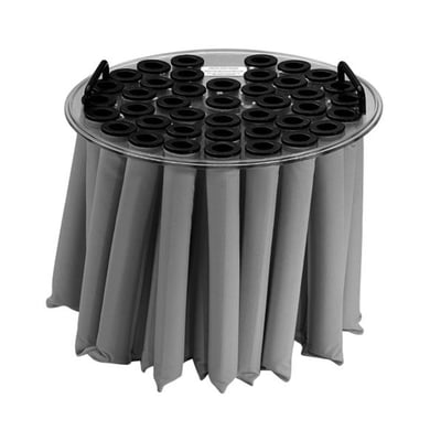 Kanalfilter til Ronda 2800H støvsuger, diameter 440 mm og højde 350 mm, med mange grå filterposer.