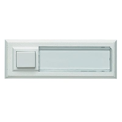 Grothe Urmet Ringetryk Combifix II med navneskilt i hvid plast, model ETA 2111, vist isoleret.