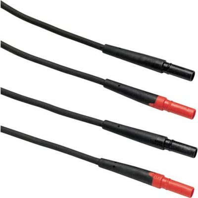 Fluke TL27 testledninger med kraftig EPDM-isolering og 1,5 meters længde, vist på hvid baggrund.