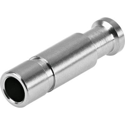 Festo blindprop NPQH-P-S10-P10 i metal, viser et lille cylinderformet komponent med forskellige diametre.