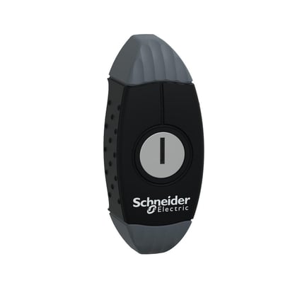 Schneider Electric nøglegreb til S3D serie, i sort og grå med et sølvfarvet nøglehulssymbol.
