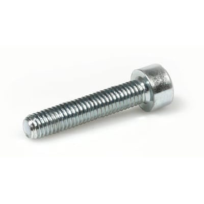 Insexskrue M5 x 40 mm i FZB stål med cylindrisk hoved og indvendigt sekskant, stående på hvid baggrund.