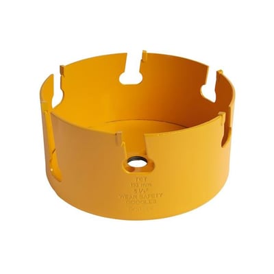 Ironside universal HM-hulsav på 133 mm i gul farve, set skråt forfra med åbne skæretænder.