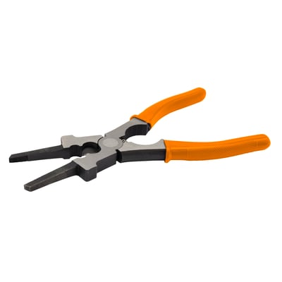 Diesella 200 mm universal dysetang til MIG/MAG-svejning, set fra siden med orange håndtag og lukket kæbe.