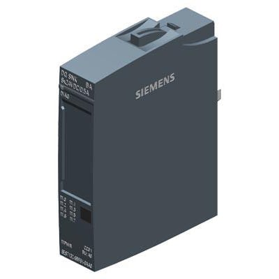 Siemens SIMATIC ET 200SP digital output modul DQ 8x 24V DC/0,5A Basic med tydelig Siemens logo og mærkat på siden.