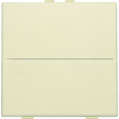 Niko trådløs tangent til 2-tryk i cremehvid farve, med en vandret rille på midten og diskrete monteringsklips.