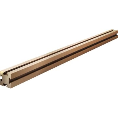 Rittal Maxi-PLS 3200 SV profil i aluminium med to spor, vist på hvid baggrund fra siden.