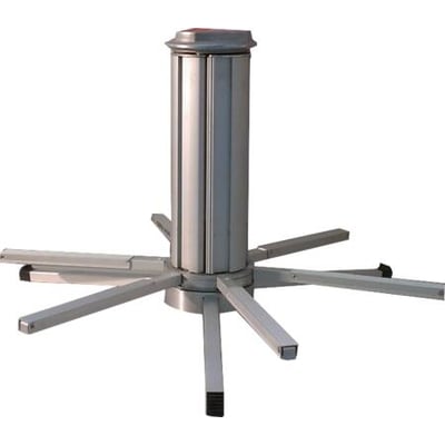 VarioClou kabelringsafruller i aluminium med udfoldede støttearme og en kernehøjde på 350 mm.