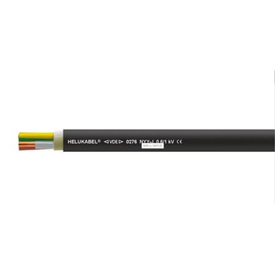 NYY-J Black 5 G 185 SM MM² energi- og styrekabel med fem indre ledere i sort yderkappe med trykte detaljer og hvid baggrund.