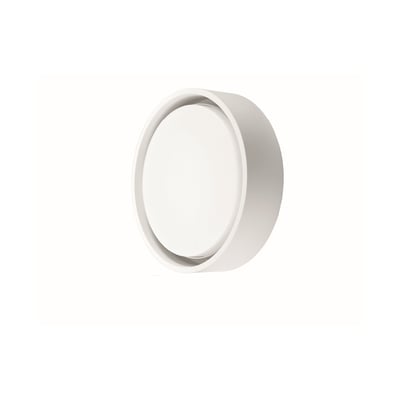 SG Armaturen Frame Round LED væg- og loftlampe i hvidt aluminium med rund, flad diffusor, der giver direkte lys.