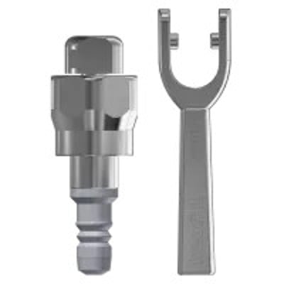 Keofitt 855543 ventilhoved i type Q design, fremstillet af metal med et medfølgende unikt værktøj til montering.