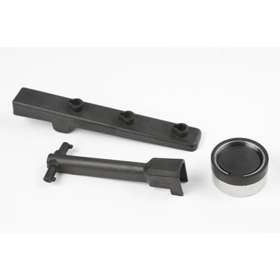 Grundfos kitsæt til KP A-1 dykpumper set fra en anden vinkel, viser kontraventil og monteringsdele i sort.