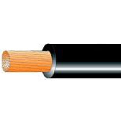 Monteringsledning H07 Z-K HF 90, 1x120 sort med kobberleder og sort halogenfri isolering, vist på hvid baggrund.