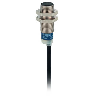 Schneider Electric induktiv føler M12, model XS112B3PCL2 med SIL2 godkendelse, 4mm føleafstand og 2 meter kabel.