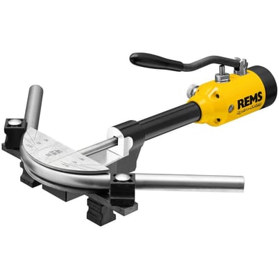 Nærbillede af Rems Hydro-Swing INOX rørbukkeren med et 22mm bukkesegment monteret, demonstrerer præcis rørformning.