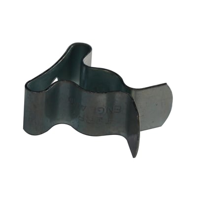 Maskinfabrikken Universal fjederklemme uden bagplade til træplader, Ø6mm diameter i metal med indgraveret tekst.