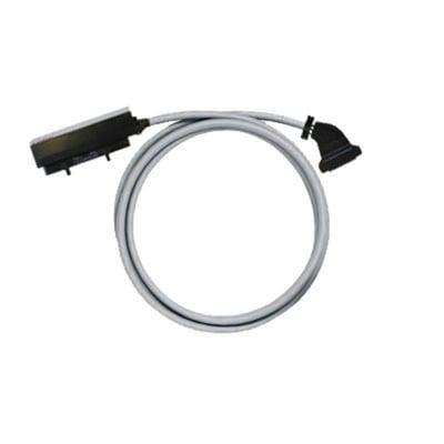 Weidmüller PLC-wire til digitale signaler med 20 poler og 2 meter LiYY-kabel, oprullet med sorte stik i hver ende.