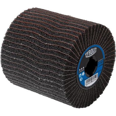 Tyrolit kombi valse S-4 C VF på 100 × 100 × 19,1 mm med mørke, lagdelte slibefelter og blå mærkat.