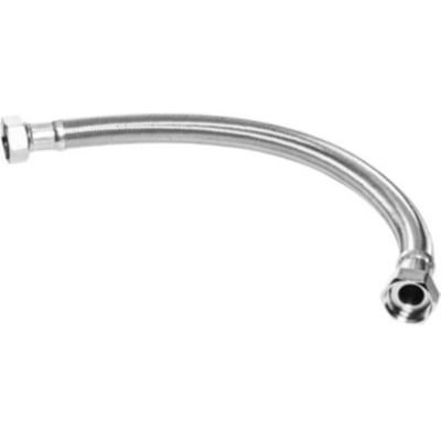 Aqua Danmark tilslutningsslange 1" x 500 mm i softpex materiale med metalfletning og vinklede fittings.