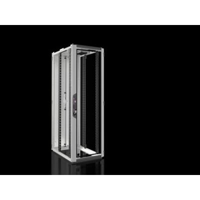 Rittal VX IT Std netværks-/serverskab med målene 600x1800x800 mm og 38 U, vist med åben frontdør og sort baggrund.