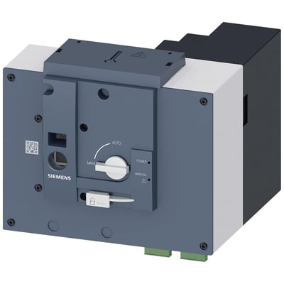 Siemens 3KC9 motordrev 1600A i grå og hvid plast med drejekontakt til manuel/auto drift samt låsefunktion.
