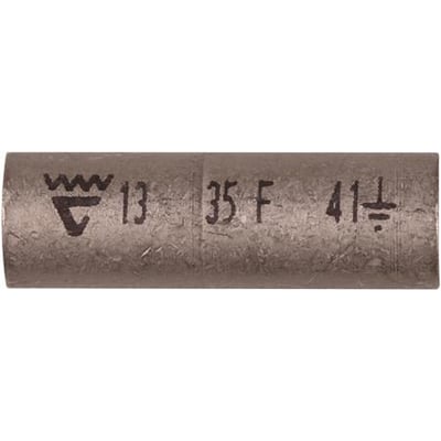 Elpress Cu-pressemuffe KSF35M med skillevæg, 35mm2, vist med mærkningsdetaljer som '13 35F 41'.