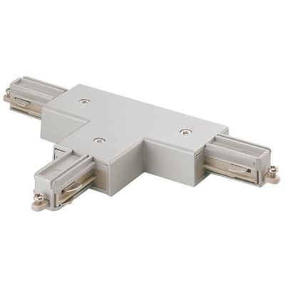 Flash Light Square T-stykke i hvid til 1-faset 230V skinnesystem, ideel til indendørs brug.