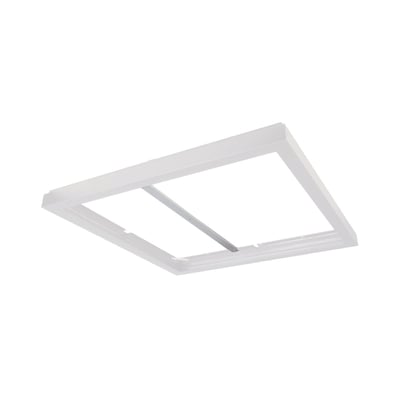 SG Armaturen Sense påbygningsramme i hvid, designet til 600x600mm LED-paneler for et moderne udseende.