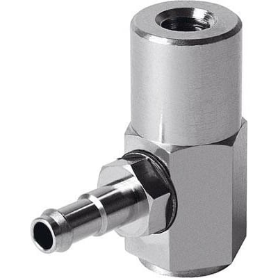 Festo holder ESH-HB-4-PK til vakuumsuger i metal med vakuumtilslutning på siden til lodret montage.