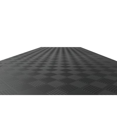 Letbæk Plast køreplade på 300x115 cm med skridsikkert dørk mønster og skjulte håndtag.