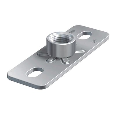 Flamco Montageflange GP M10 med dimensioner 120x40 mm og et center hul på 11x18 mm.