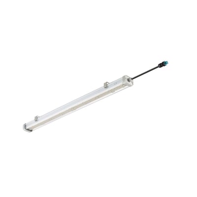 Pacific Industriarmatur WT490C 1200mm i hvidt polycarbonat med 6400 lumen og 4000K farvetemperatur.