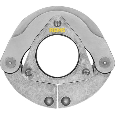 Detaljeret billede af Rems Pressring M, PR-3 Z6, viser de tre sammenføjede segmenter og den centrale åbning.